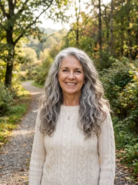 Long Gray Hair with Natural Texture