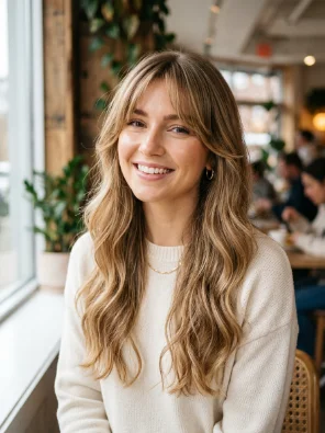 Long Hair With Bottleneck Bangs