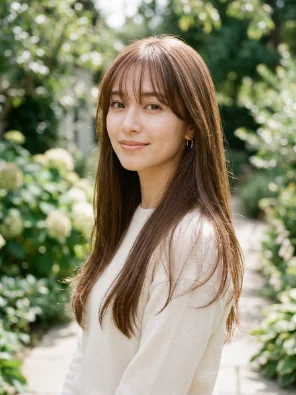 Long Hair With See-Through Bangs