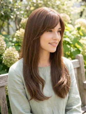 Long Hair With Side-Swept Bangs