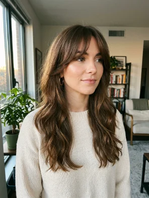 Long Layers With Curtain Bangs