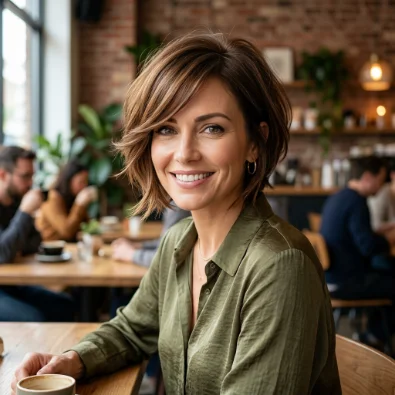 Long Pixie Bob with Side Bangs