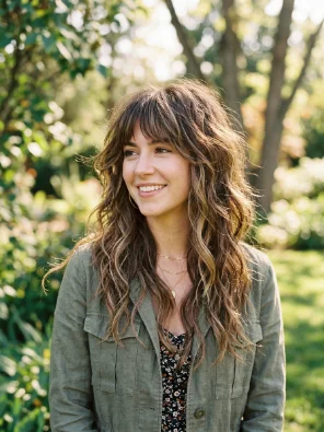 Long Shag Haircut With Bangs