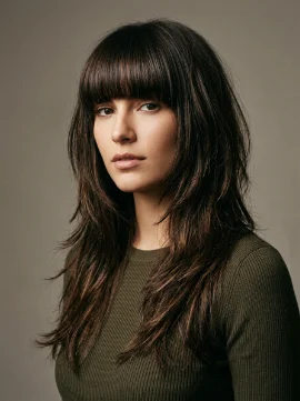 Long Shag With Full Bangs