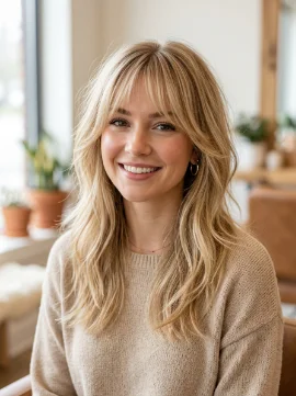 Long Shag for Fine Hair With Bangs