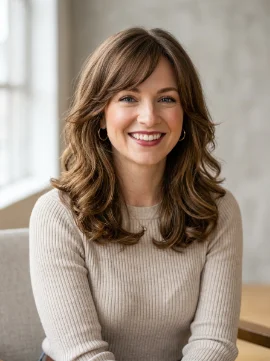 Medium Bouncy Cut with Side-Flow Bangs
