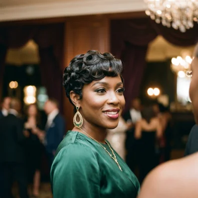 Pin-Curl Pixie With Rolled Bangs