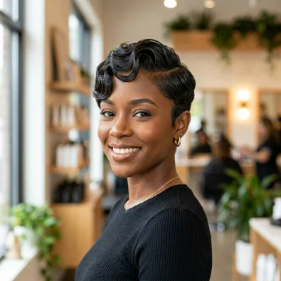 Pixie With S-Curl Bangs