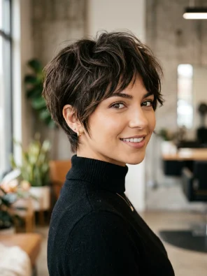 Pixie Wolf Cut with Long Crown Layers