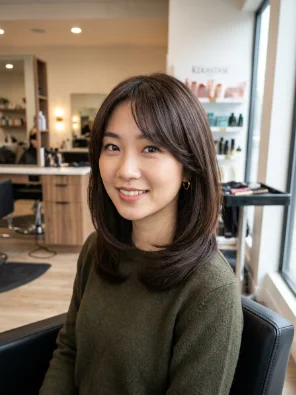 Rounded Hush Cut With Side Bangs