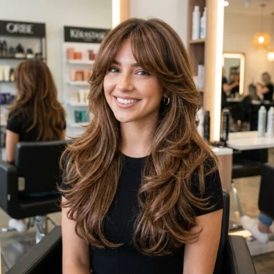 Salon Blowout Bangs