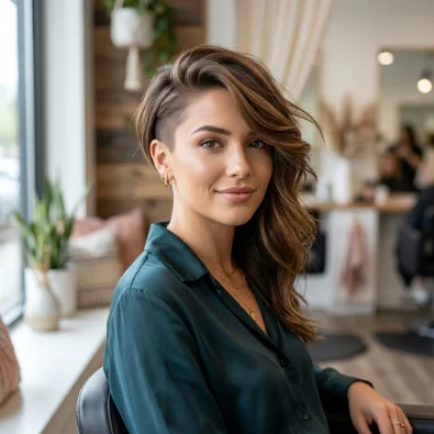 Shaved Sides With Long Bangs
