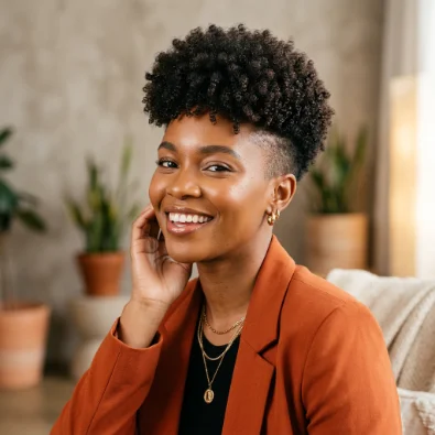 Short Afro With Shaved Sides