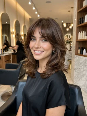Short Butterfly Haircut With Bangs