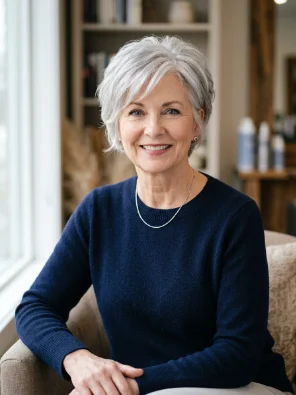 Short Gray Haircut with Soft Layers