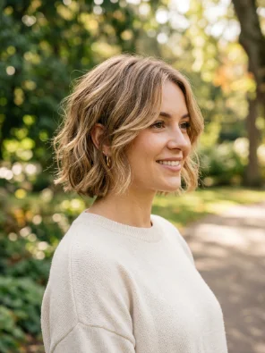 Short Layered Bob with Face-Framing Pieces