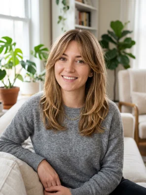 Shoulder-Length Hair with Long Curtain Bangs