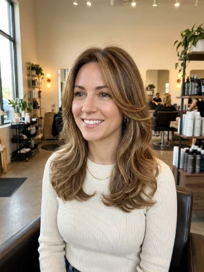 Soft Butterfly Layers for Thin Hair