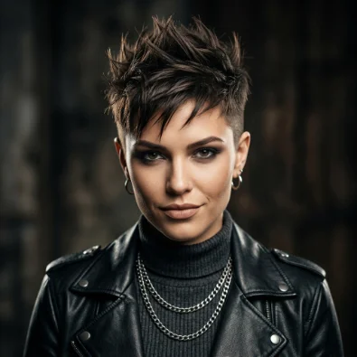 Spiky Pixie With Shaved Sides