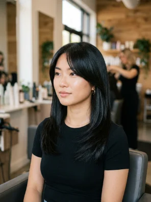 Straight Hush Cut With Side Bangs