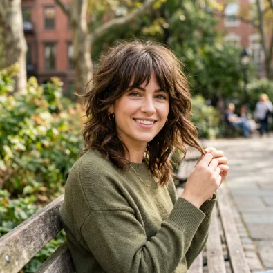 Tousled Shag with Bottleneck Bangs