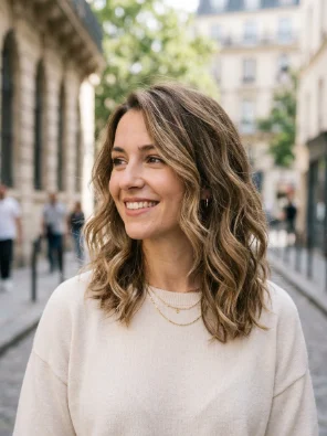Wavy Medium Layers for Thin Hair