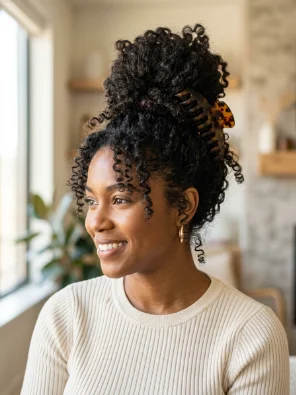 Big Clip Curly Bun With Volume