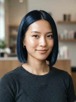 Blue-Black Hair Dye for Short Hair