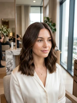 Blunt Wavy Lob With Internal Layers