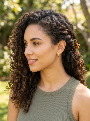 Braided Side Twist With a Claw Clip