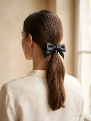 Classic Low Ponytail With a Ribbon Bow