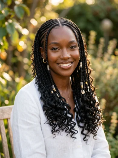 Classic Middle-Part Fulani Boho Braids