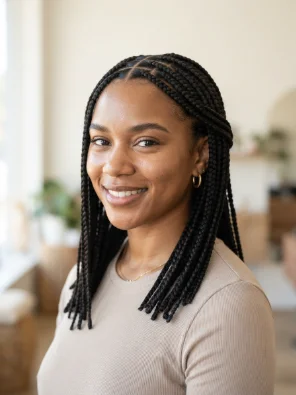 Classic Middle-Part Medium Knotless Braids