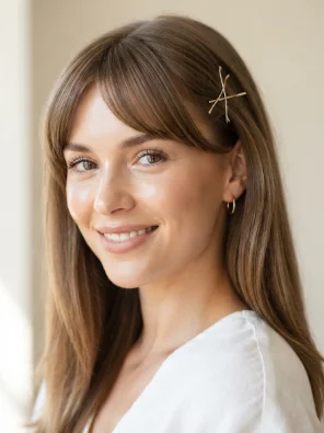 Clipped Back Bangs with Pins