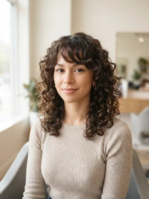 Curly Cut With Side Bangs