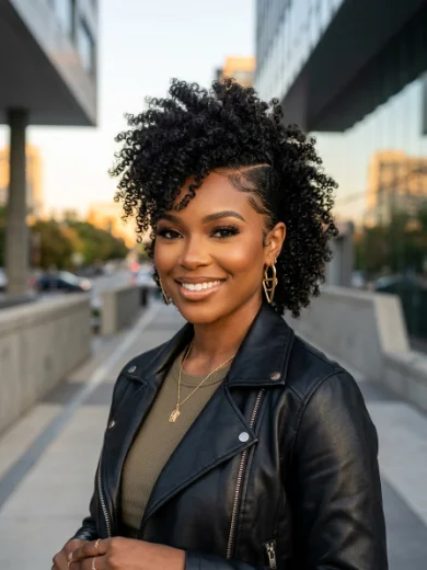 Curly Faux Hawk With a Side Part
