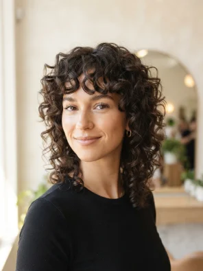 Curly French Shag Haircut