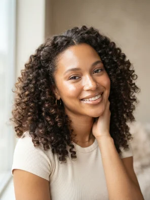 Curly Hair Pin Style