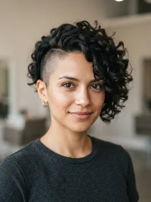 Curly Pixie Cut With an Undercut