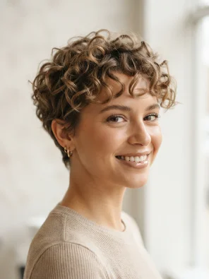 Curly Pixie Cut for Fine Hair