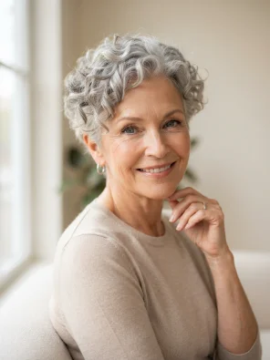 Curly Pixie Cut for Older Women
