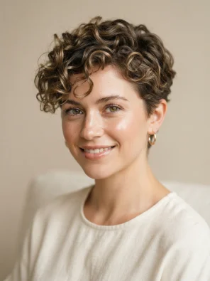 Curly Pixie Cut for Thin Hair