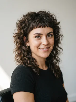 Curly Shag With Micro Bangs