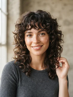 Curly Wolf Cut