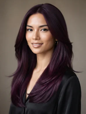 Dark Plum Purple Hair