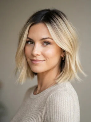 Dark Root Blonde Bob
