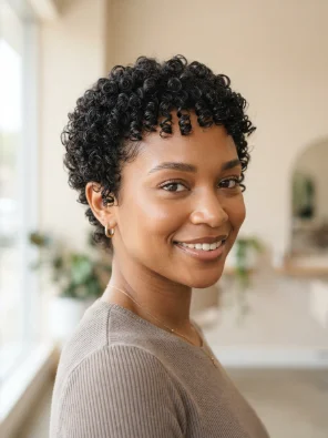 Defined Ringlet Pixie Cut