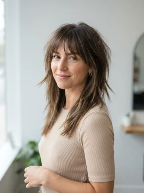 French Shag for Straight Hair