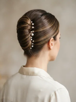 French Twist with Hair Pins