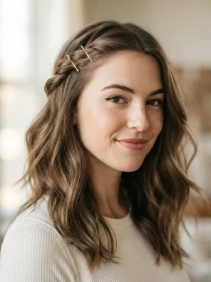 Front Twist with Bobby Pins